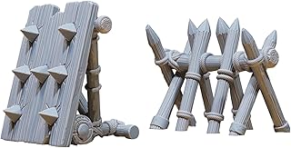 Unpainted DND Wooden Fort Baricades (2 Pieces) Terrain Miniature, Tabletop Gaming Collectible, Fantasy World, Ideal Gift for Dungeon Masters and Collectors - Designed by Epic Miniatures