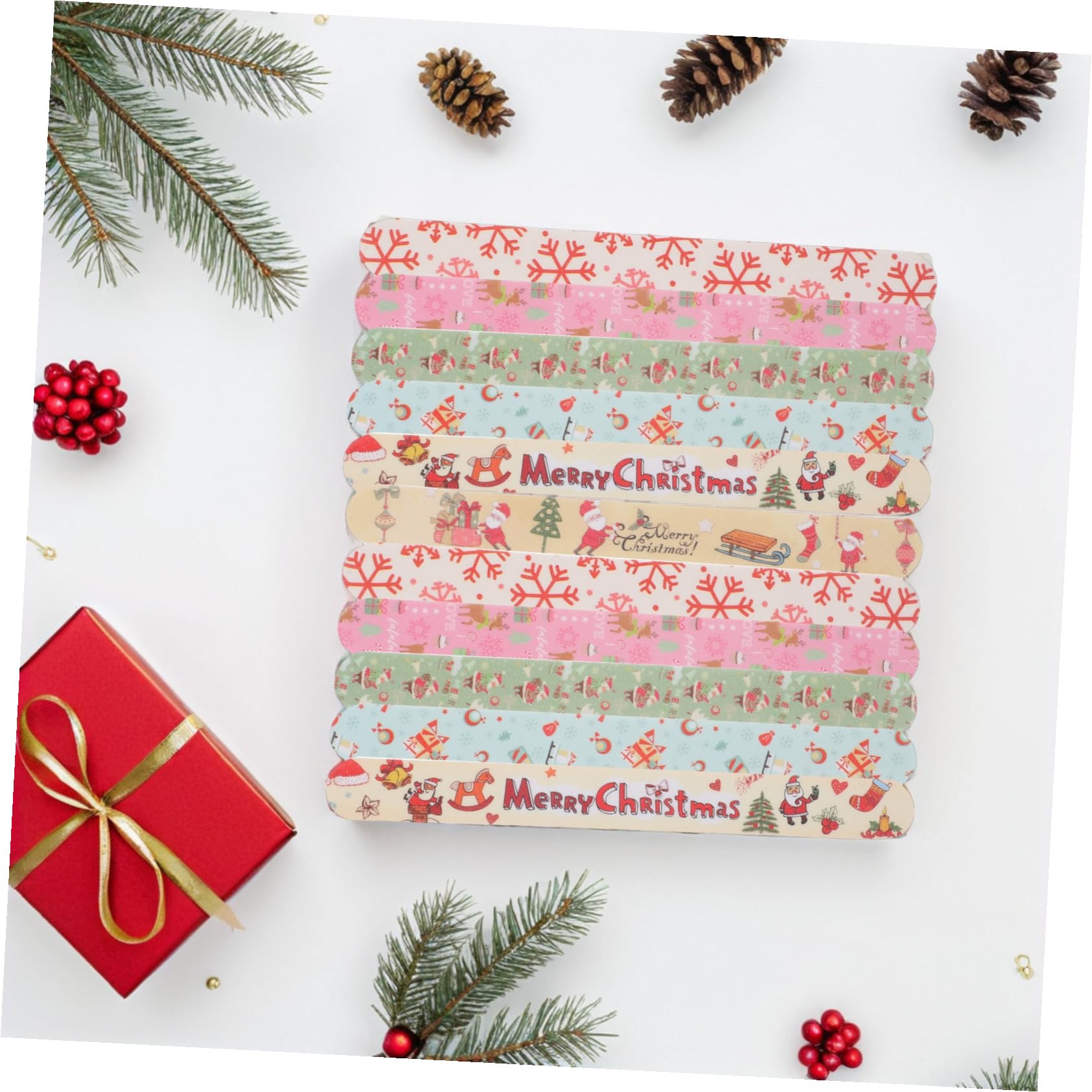 24 Stück Teiliges Weihnachts-nagelfeilen Eva-schutzhülle Professionelle Handnagelfeilen zum Formen Schleifen und Polieren für Maniküre und Pediküre Diy-nagelpflege für Damen und