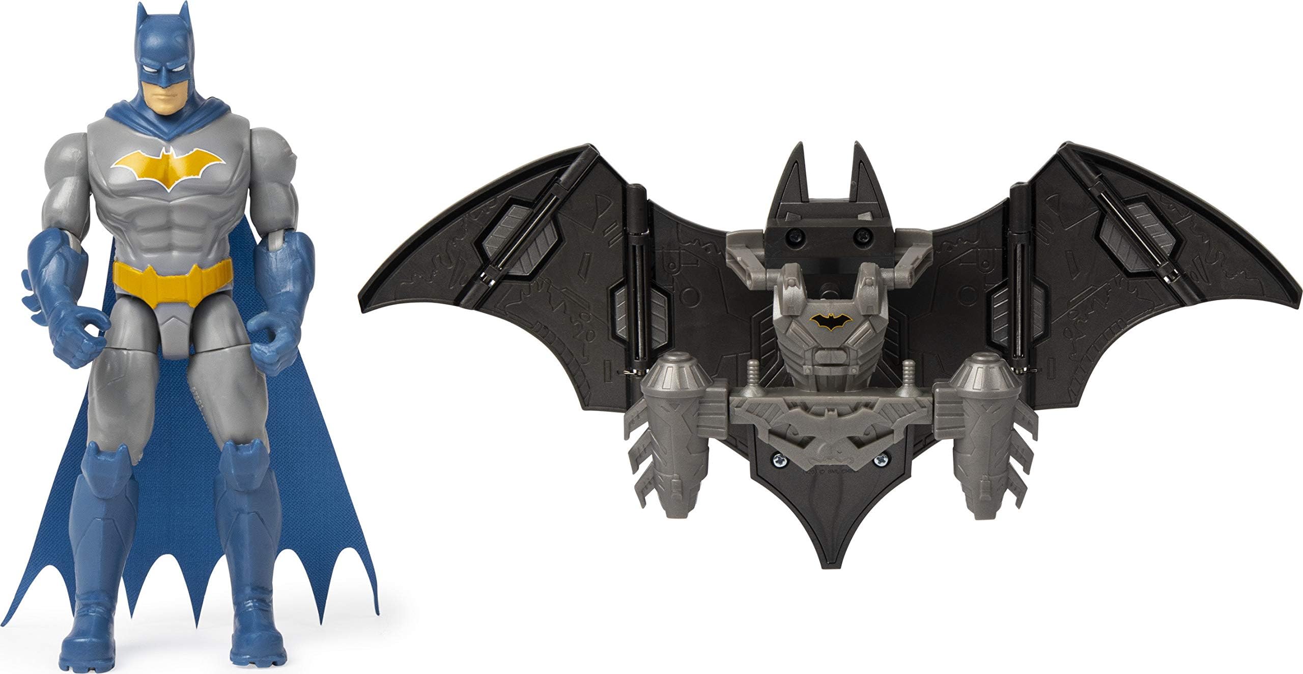 DC Comics BATMAN 4-Inch BATMAN Mega Gear Deluxe Action Figure with Transforming Armor