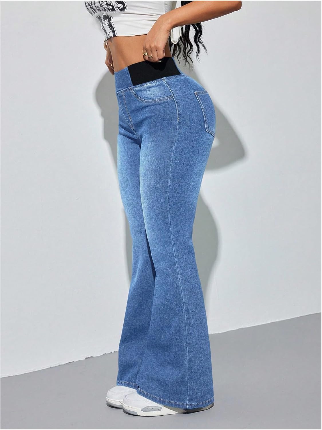 SOLY HUX Women's Flare Jeans Leggings High Waisted Stretch Bell Bottom Denim Pants - Image 4