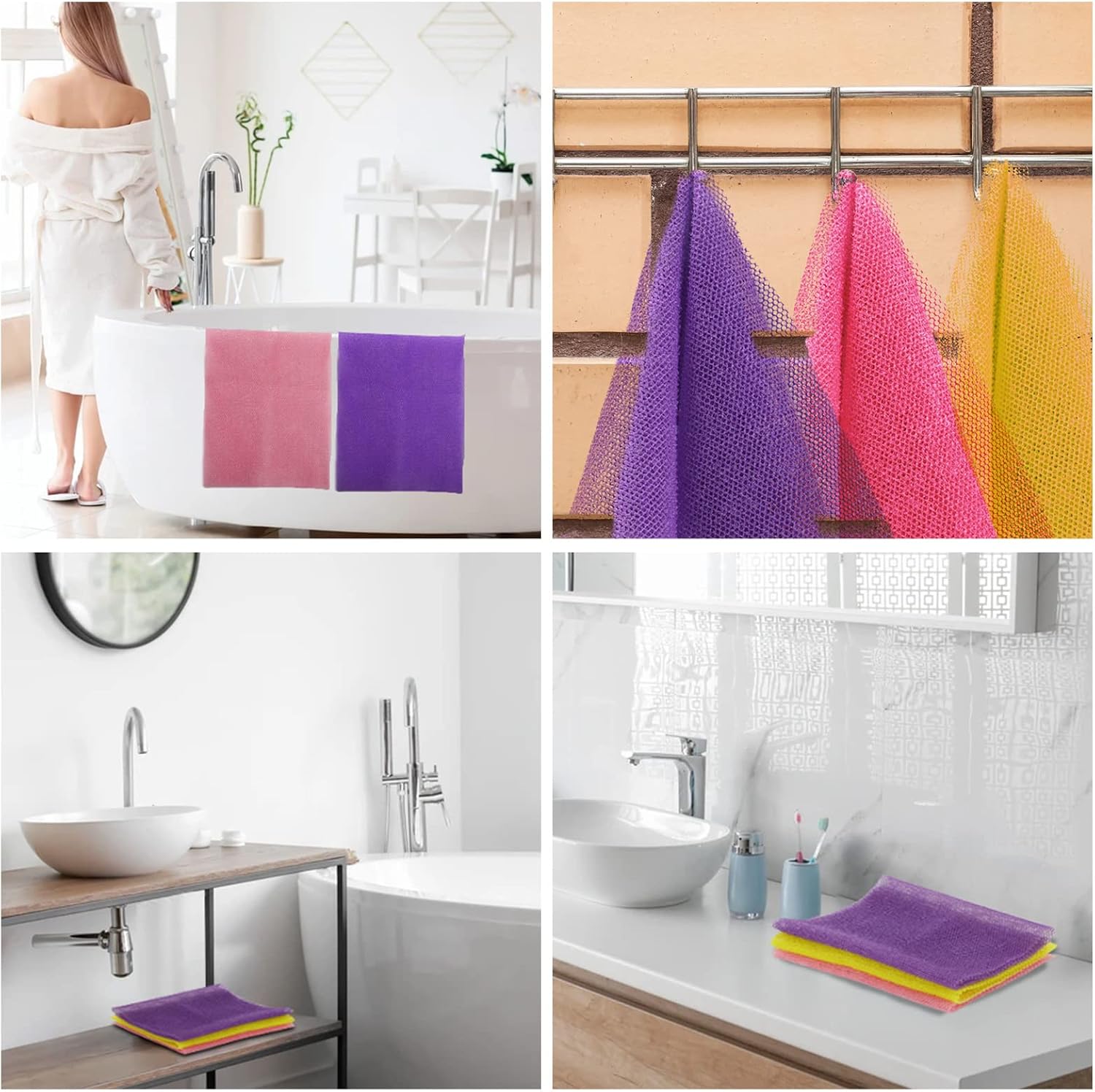 3 Pcs African Net Sponge Authentic Exfoliating Body Scrubber Shower Loofahs image 5