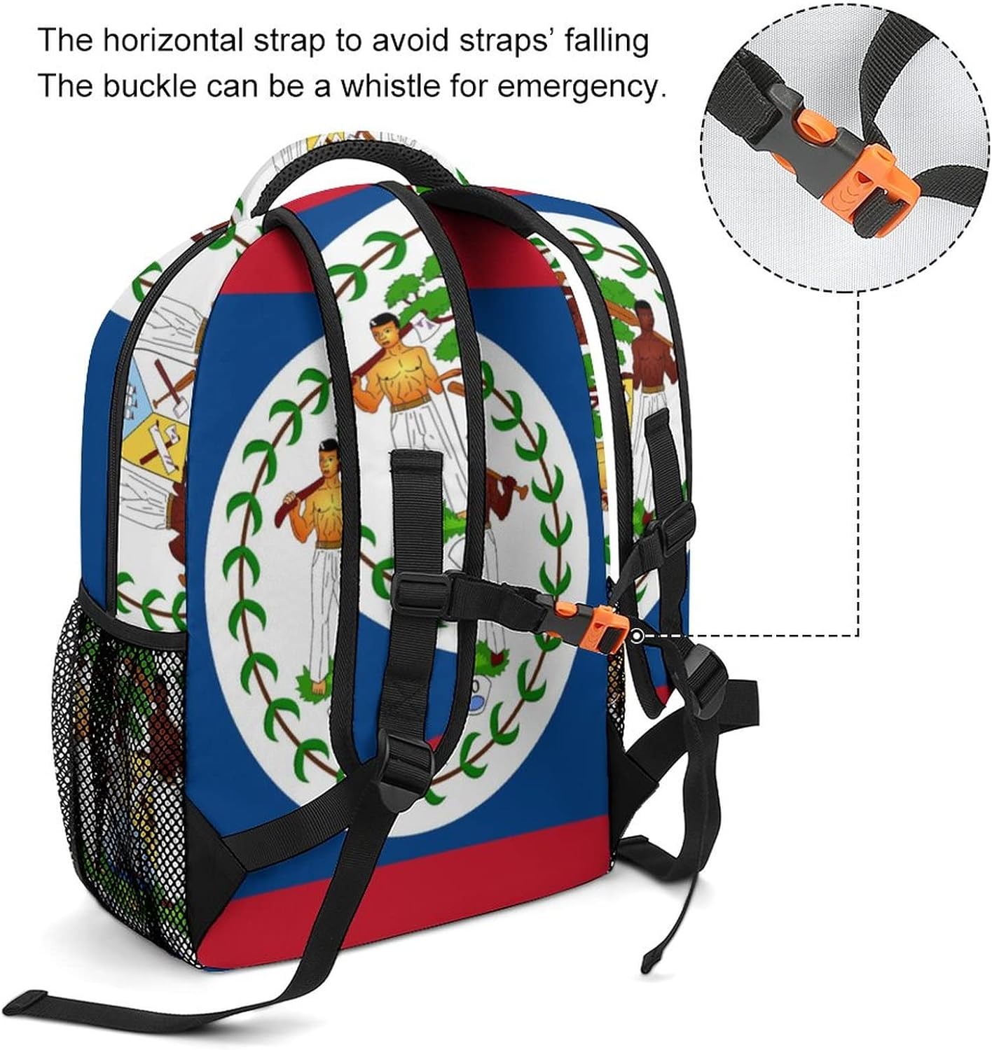 Belize Flag Cute Laptop Backpacks Travel Daypacks Unisex Fashion College Shoulder Bag