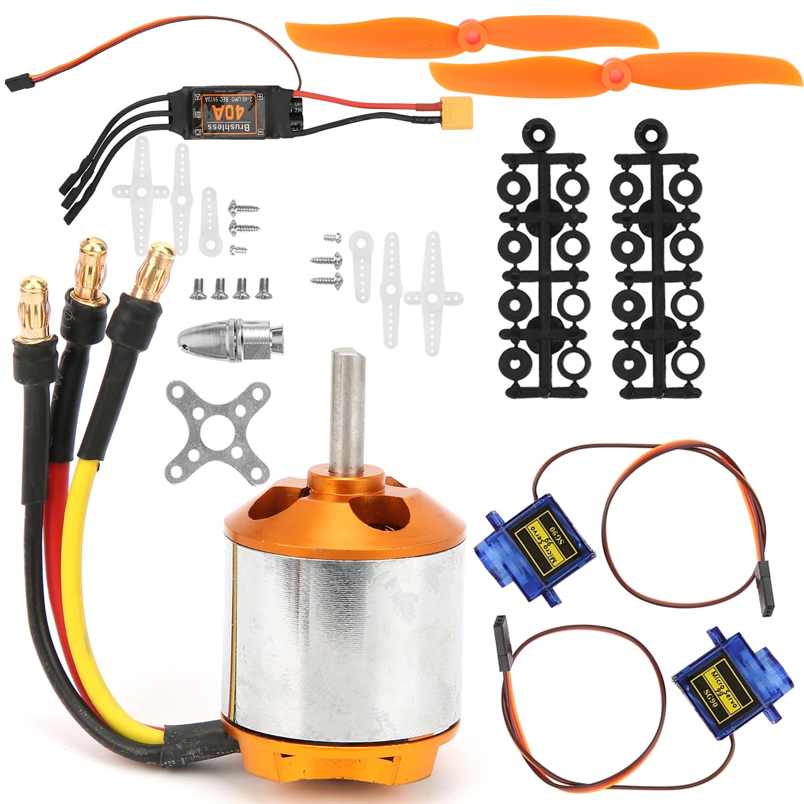 Kit De Motor 2212 1400KV Con ESC 30A, 2 Servos 9G Y Hélice 8060 Para Aviones RC Y Helicópteros