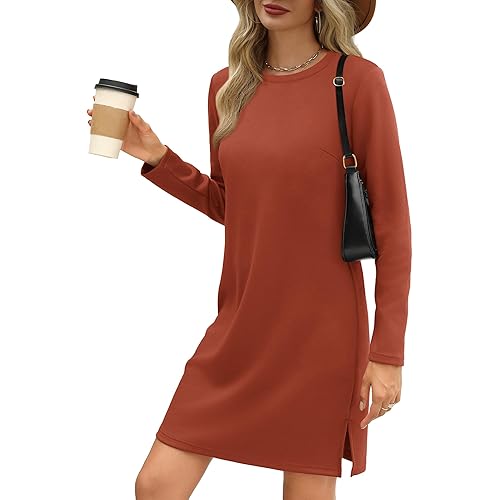 SAMPEEL Dresses for Women 2024 Casual Long Sleeve Dress Trendy Fall Fashion Cozy Travel Airport Outfits