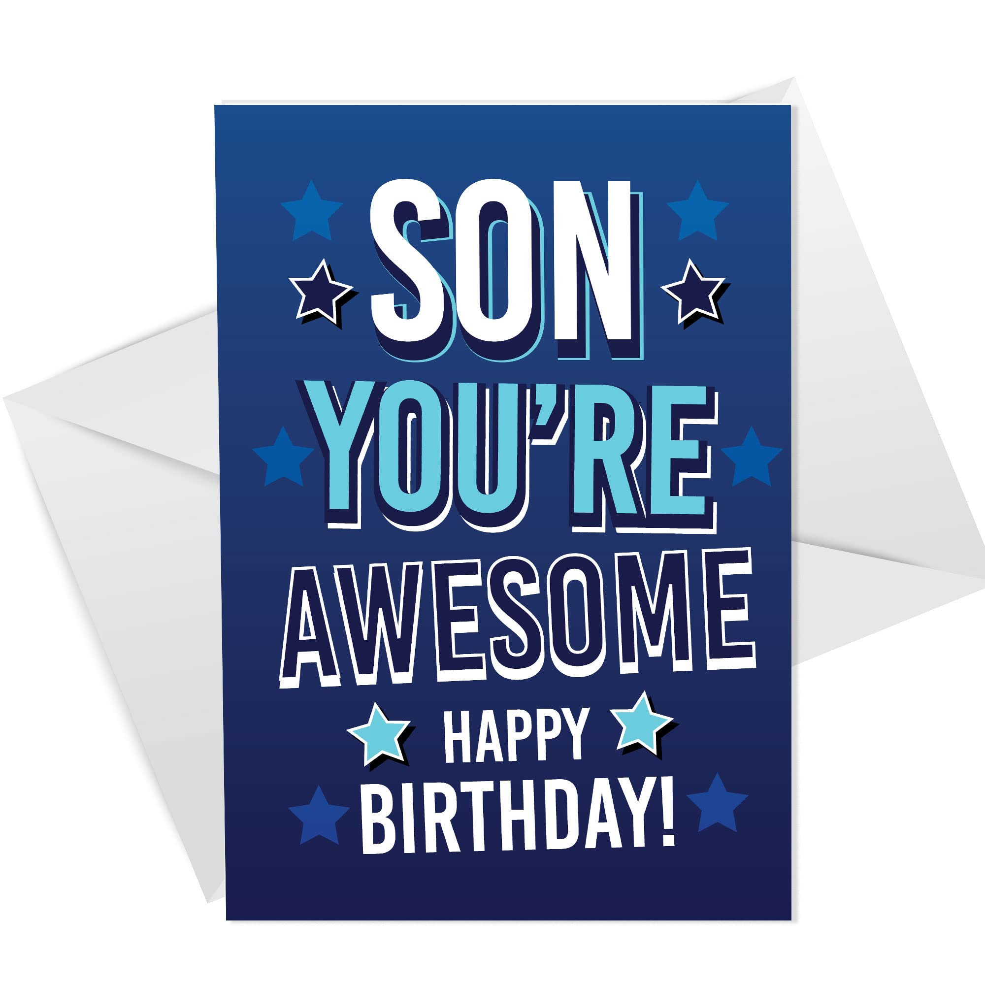 RED OCEAN Son Birthday Card From Mum And Dad | Funny Card For Son | Novelty Birthday Card For Son