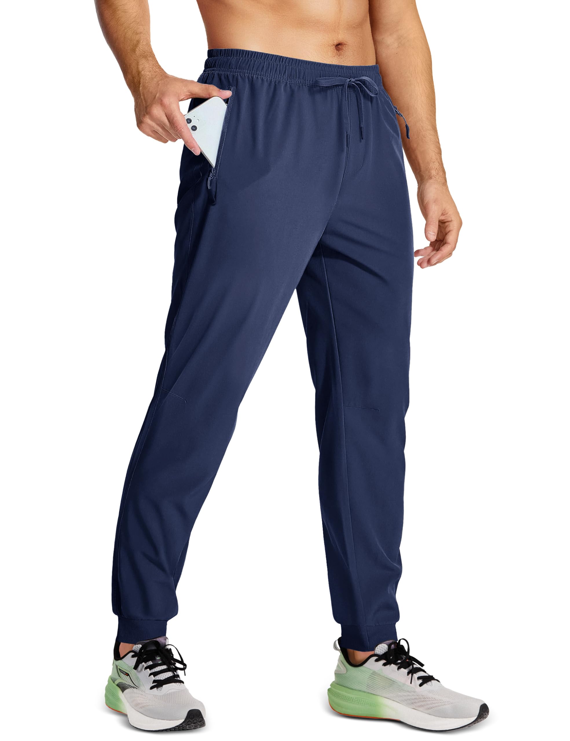 MAGCOMSEN Hiking Pants for Men Lightweight Athletic Pants Quick Dry with Zipper Pockets Running Track Workout Pants