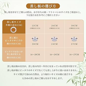 Amazon | せいろ蒸し器 蒸し板【高さ調整輪 断熱手袋 シート100枚