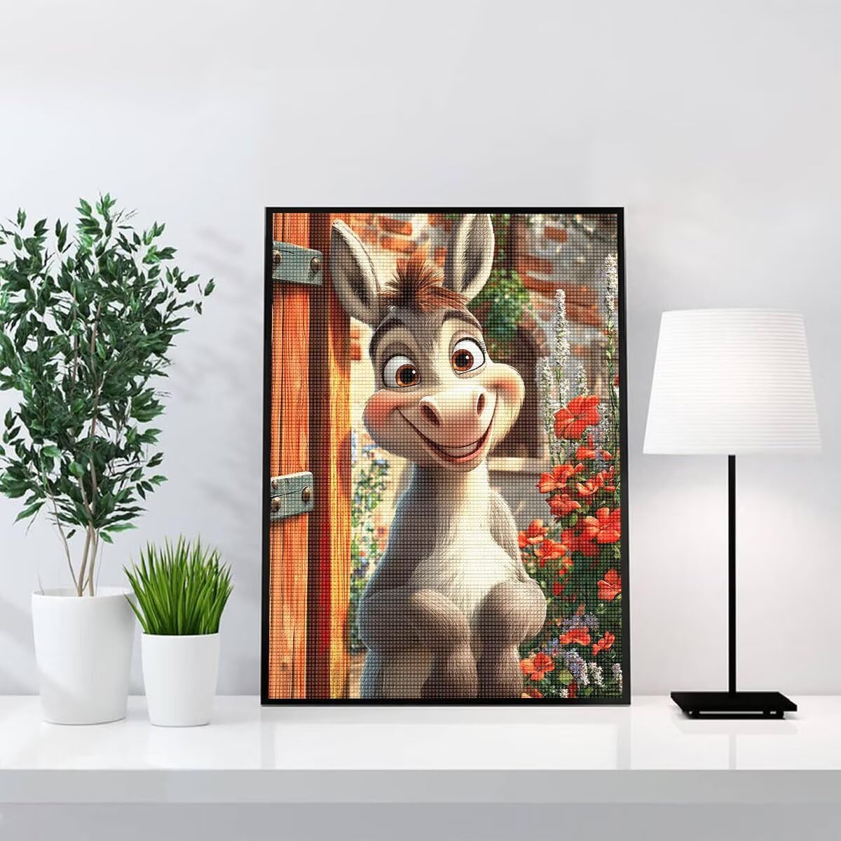 Diamond Painting Kit Completo, Diamond Painting Animale, 5D Quadrato Pittura Diamante Kit Manualidades Adultos DIY Diamantini Crystal Art Disegni Ricamo Punto Croce Artigianale, 60x90cm Asino j0-834