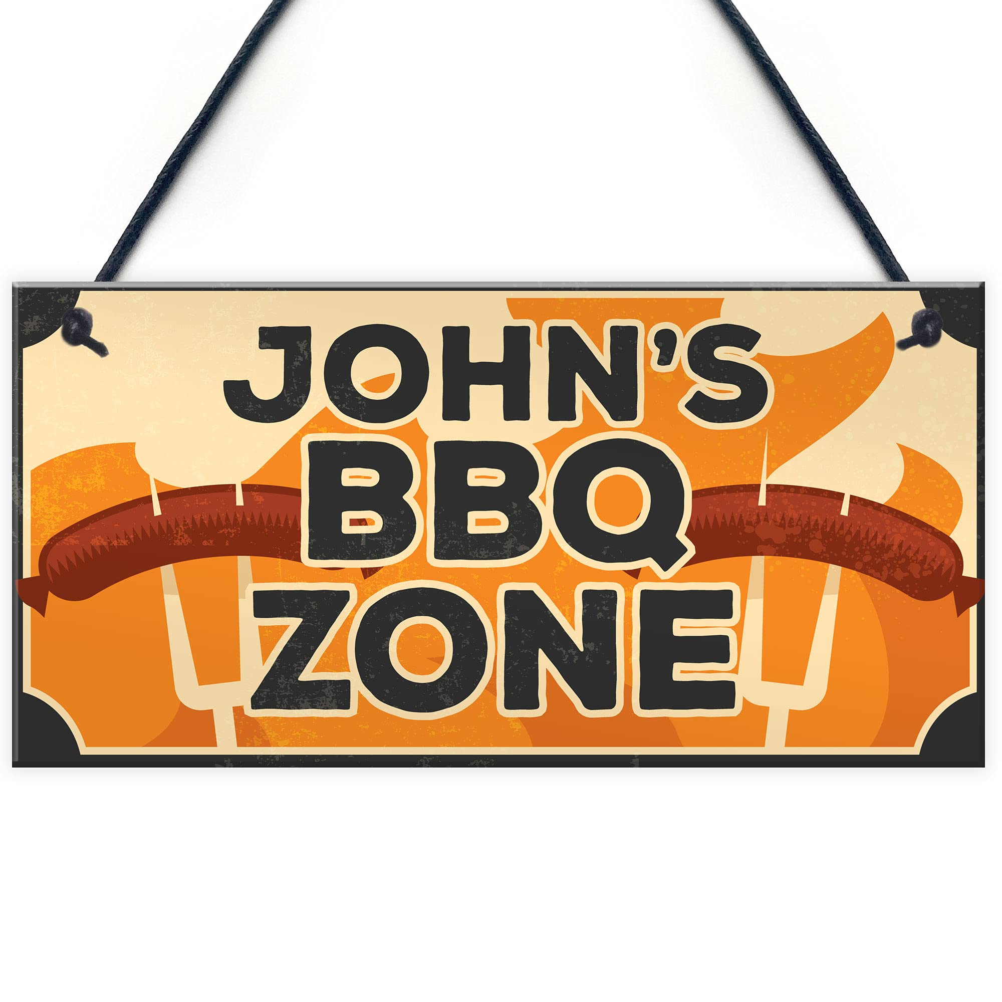 Novelty BBQ Zone Sign PERSONALISED BBQ Sign For Garden Shed Gift For Men