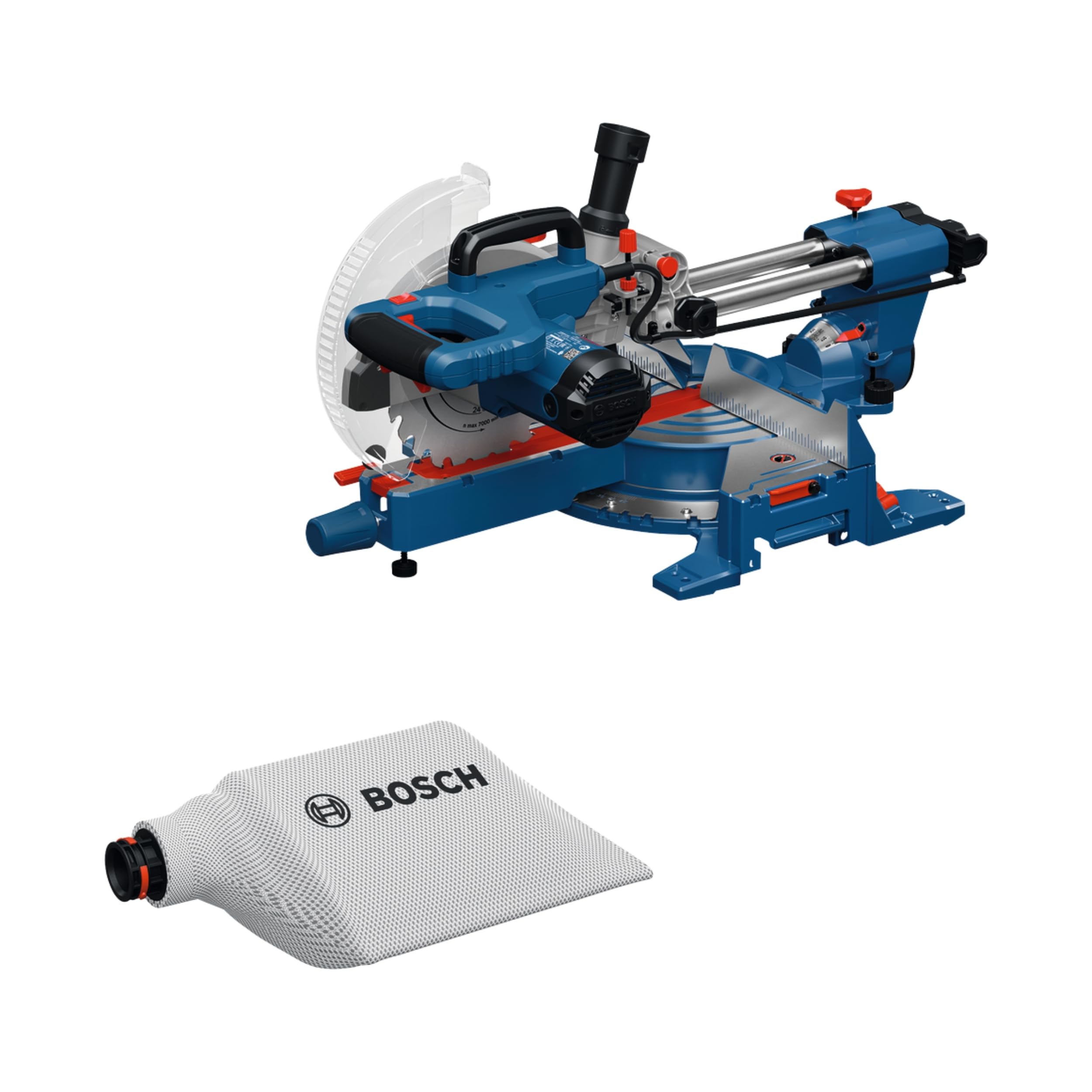Bosch PRO Ingletadora telescópica GCM305-216S (regla de medición, pinza, bolsa para polvo, cuchilla, llave)