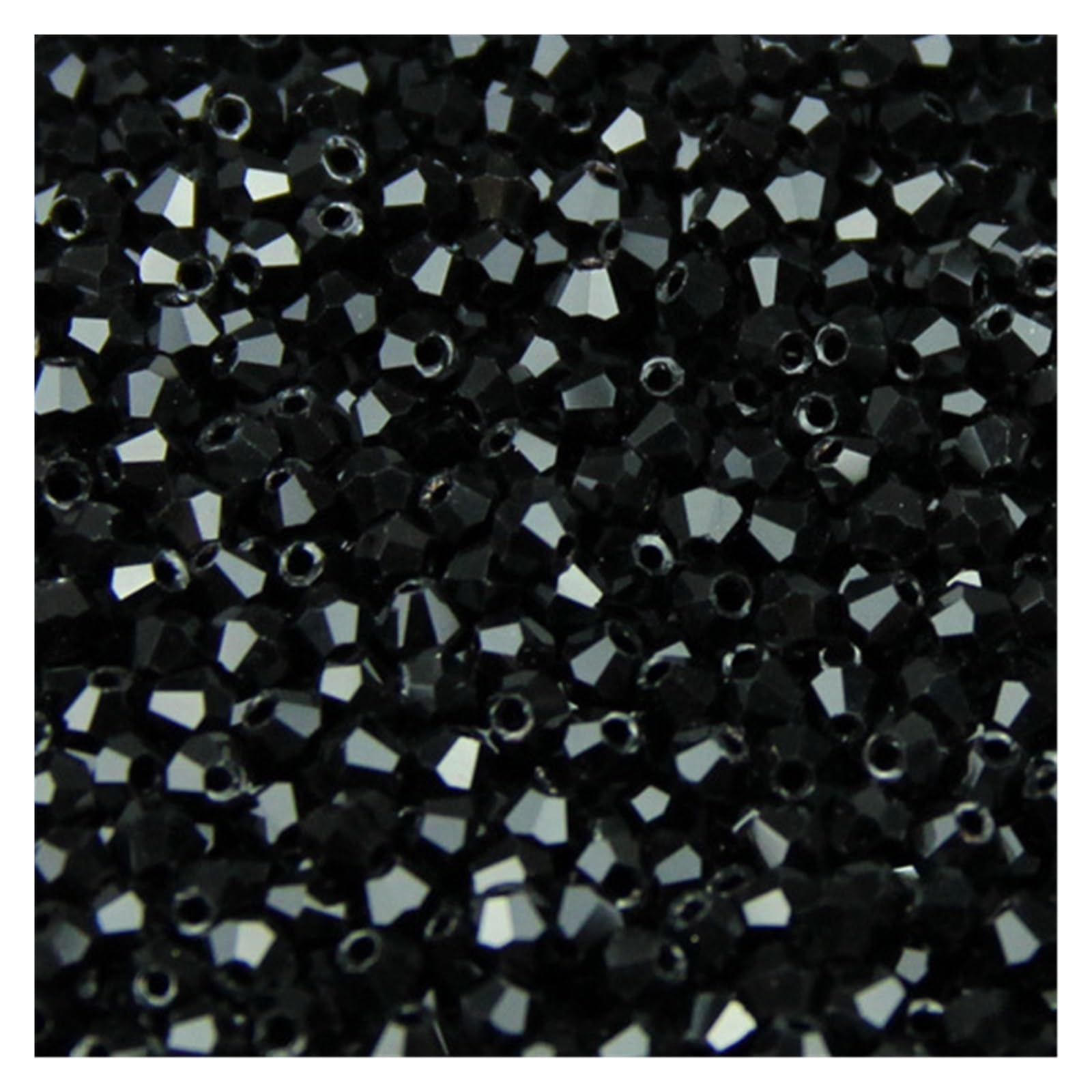BHOUTY Crystal Bicone Bead 3mm 200pcs AAA Bicone Crystals Beads Plating Loose Bead Bracelet Jewelry Making Accessories DIY(309 Black)