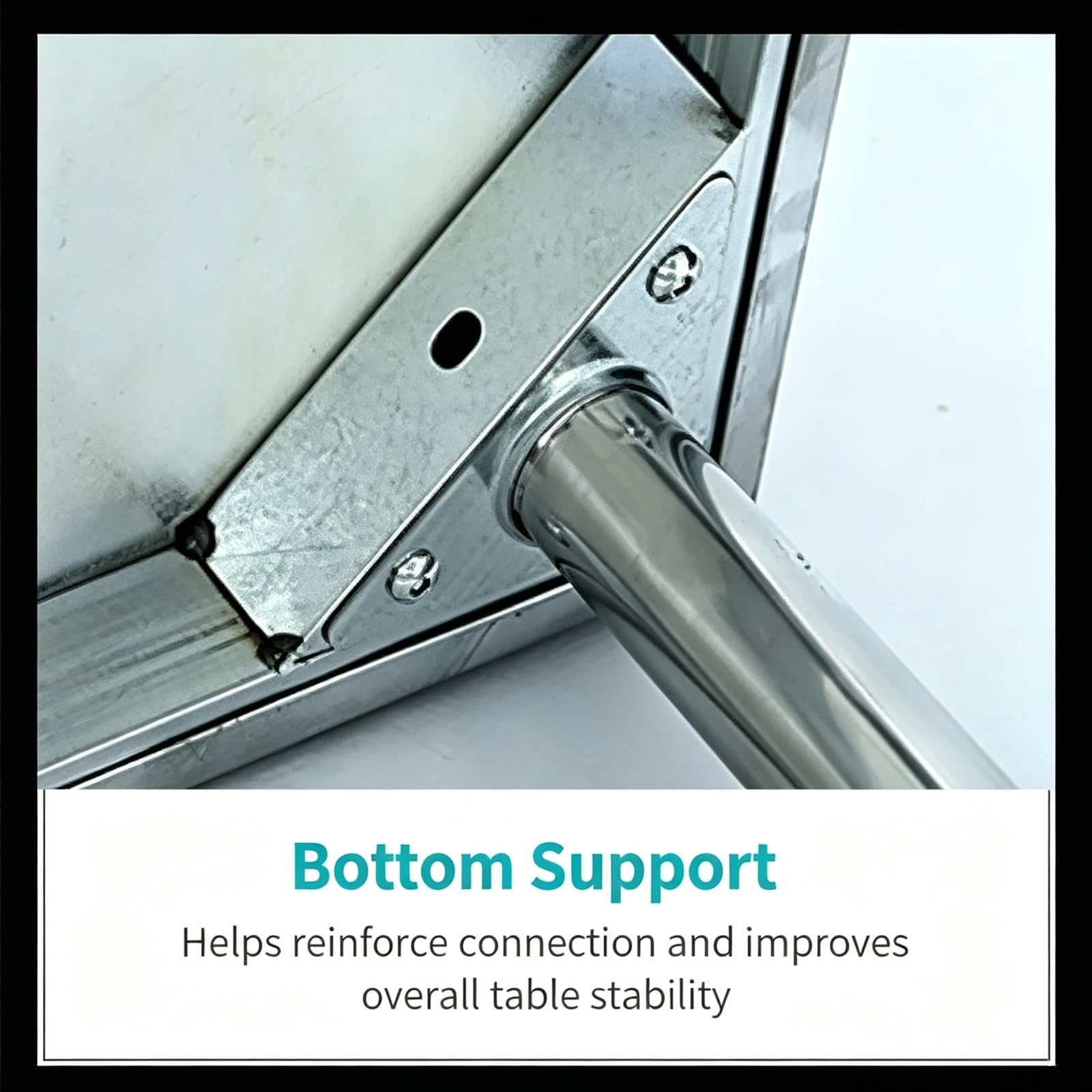 Tavolo da lavoro in acciaio inox, resistente banco di preparazione a 2 livelli con supporto