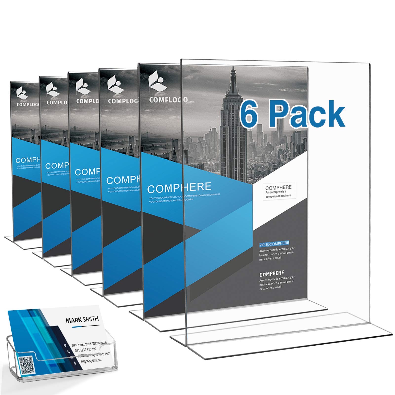 Buy TSIGN Acrylic Sign Holder 8.5 x 11 Inches T Shaped DoubleSided