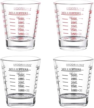Color-Coded Measuring Shot Glass Set (4-Pack)