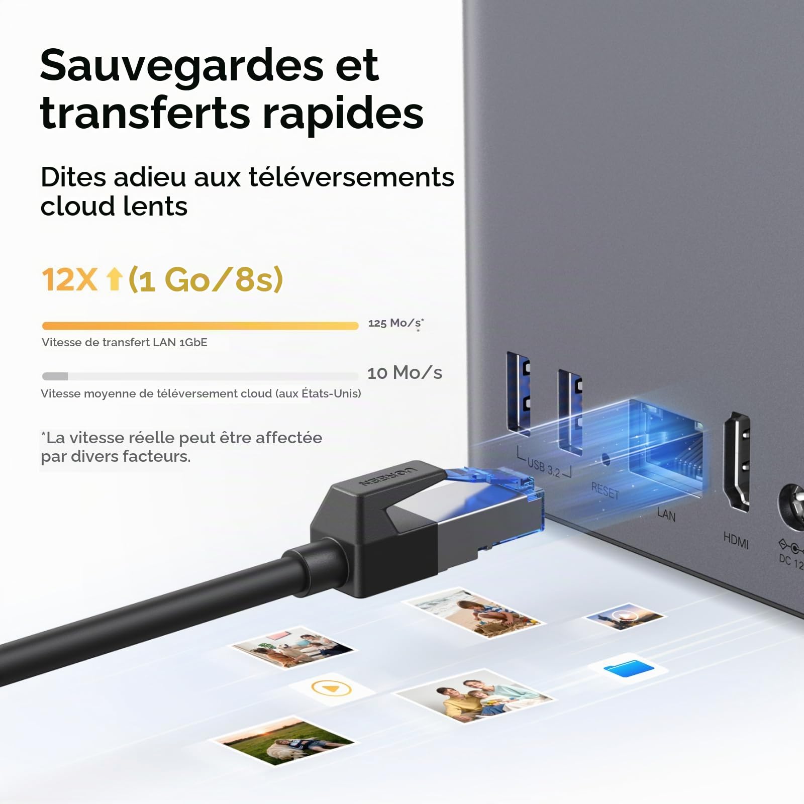 UGREEN NASync DH2300 NAS de bureau à 2 baies, 4 Go de RAM, album photo AI, accès à distance, système NAS convivial pour les débutants, serveur NAS avec LAN 1 GbE, stockage réseau pour la maison (sans
