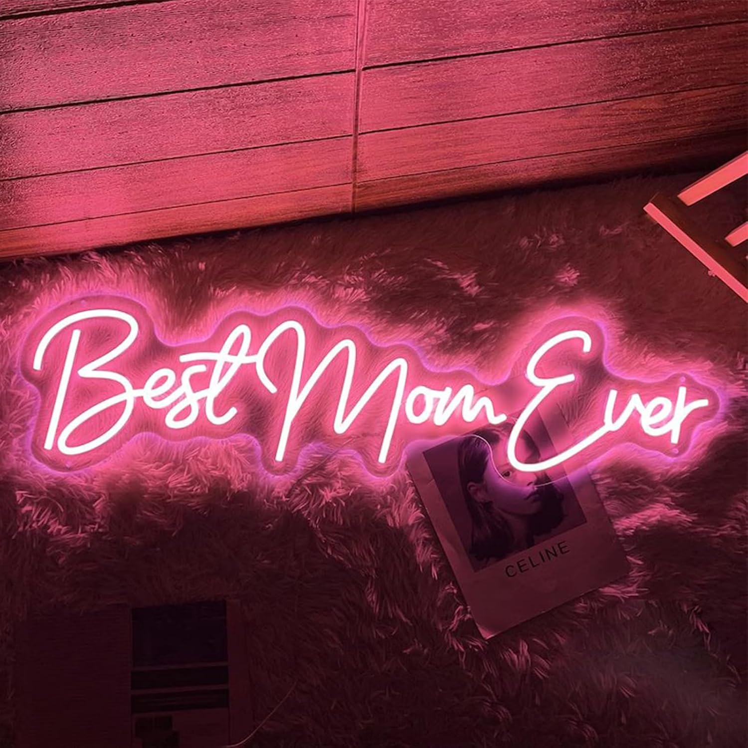 Best Mom Ever Neon Sign Led Custom Mother's Day Neon Light Up Signs Wall Decor for Bedroom, Living Room, Home, Mom's Birthday Gifts 24 X 8inch