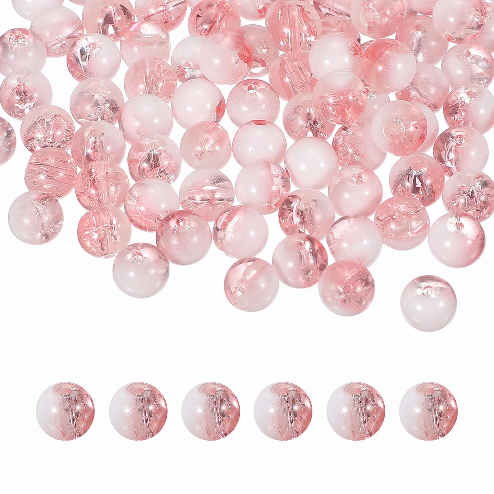 Perles en verre craquelé uxcell en cristal haute clarté pour l'artisanat du bijou
