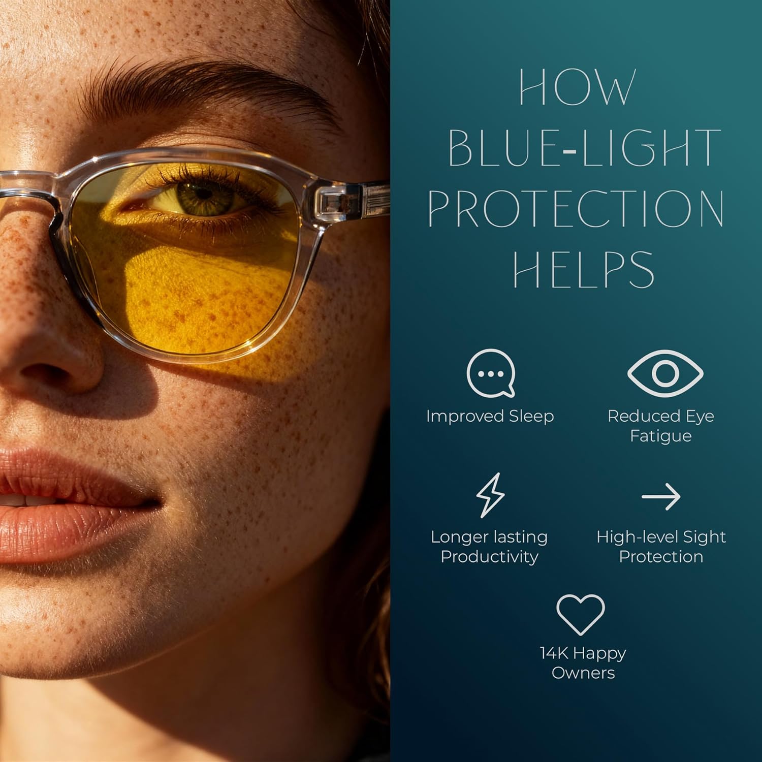 Blue Light Blocking Glasses - Anti Eye Strain Glasses for Gaming, Reading & Computer - Comfort Eyewear for Women & Men - Image 3