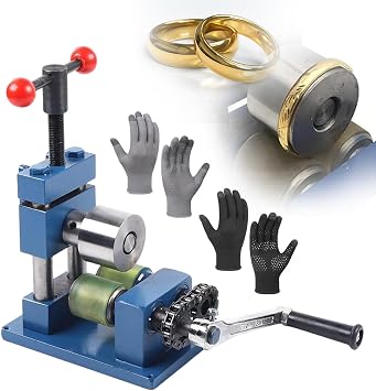 Ring and Bracelet Bending Machine/Metal Jewels Press Bender Machine 2 In1 Jewelry Press Brake Forming Machine for Processing Ring, Bold Device Connection Firmware with 2 Gloves