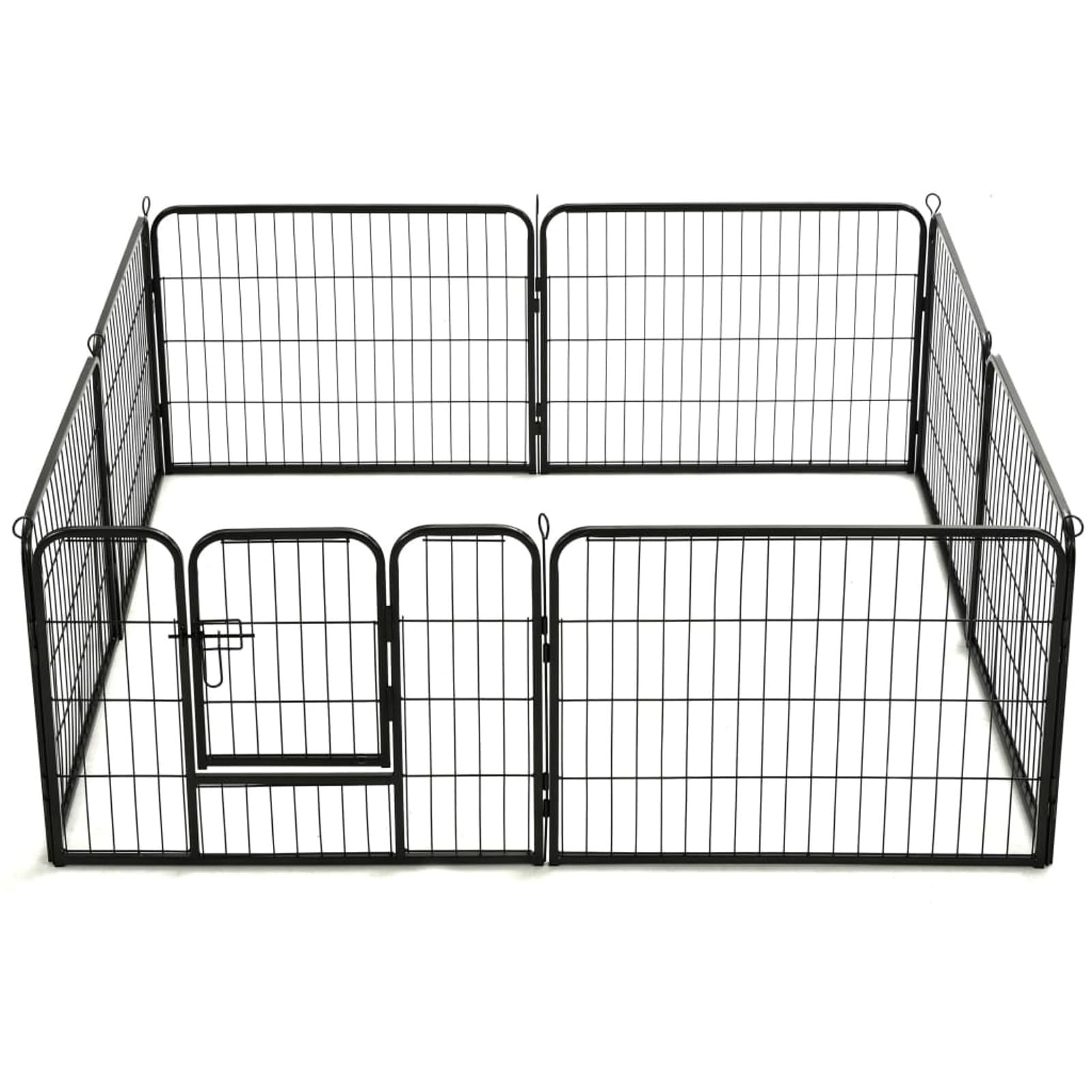 Homgoday Klatka dla psa, kojec dla psa z 8 panelami ze stali 60 x 80 cm czarny, klatka dla psa wewnętrzna klatka dla psa Kennel dla psów klatki dla psów ogrodzenie dla psów na zewnątrz