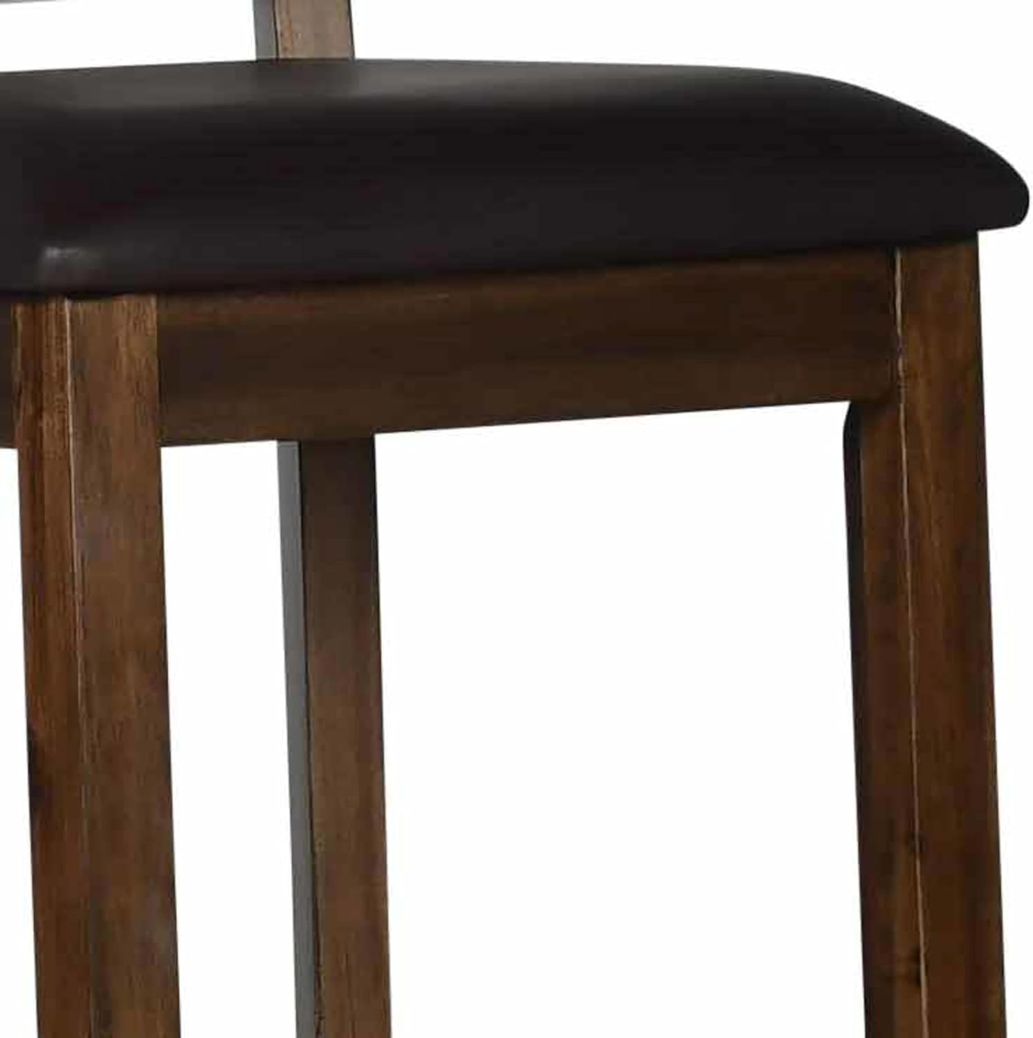 Steve Silver Co Saranac Counter Chair, 24-Inch Seat, Slat-Back Design, Set of 2 Chairs, Mocha Finish, Rustic Styling, Dining Room, Kitchen, Barstool, Mango Hardwood, 17.5" D x 20.5" W x 41" H,