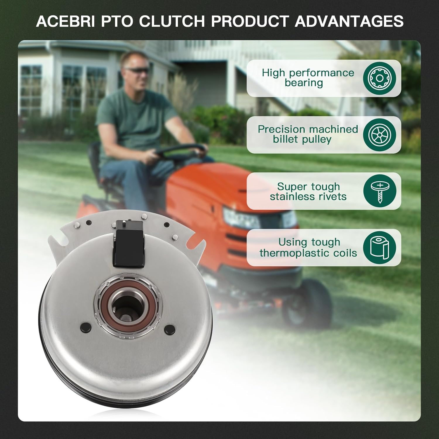 PTO Clutch for ARIENS for Gravely 00389900 09208000 09232700 09266700 Clutch for Gravely 2050 2552XL 2560XL 252Z Electric Clutch for CUB Cadet: 717-3403 for Warner: 5218-31 5218-94 Clutch