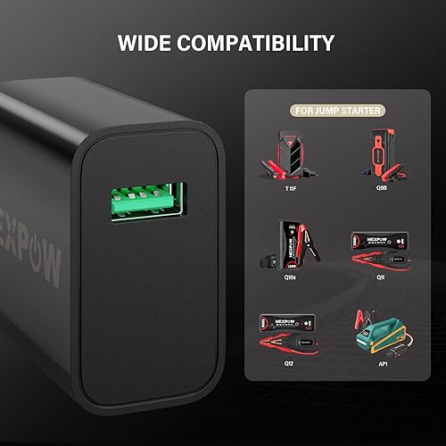 Miniatura 9 de NEXPOW X7 Arrancador de coche + cargador adaptador de corriente USB-C de 18 W, paquete de batería de arranque de pico de 3000 A para motores de