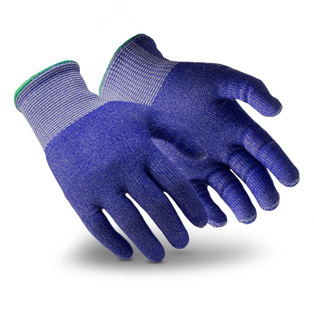 HexArmor Helix 3033 High-Cut Food Safe Gloves – ANSI A5 Cut Protection, 18-Gauge Precision Fit, Blue Nitrile Foam Palm Grip, Fluid-Resistant Coating, Reinforced Thumb Crotch | Small