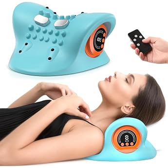 Neck Massager with Heat Neck Stretcher Blue