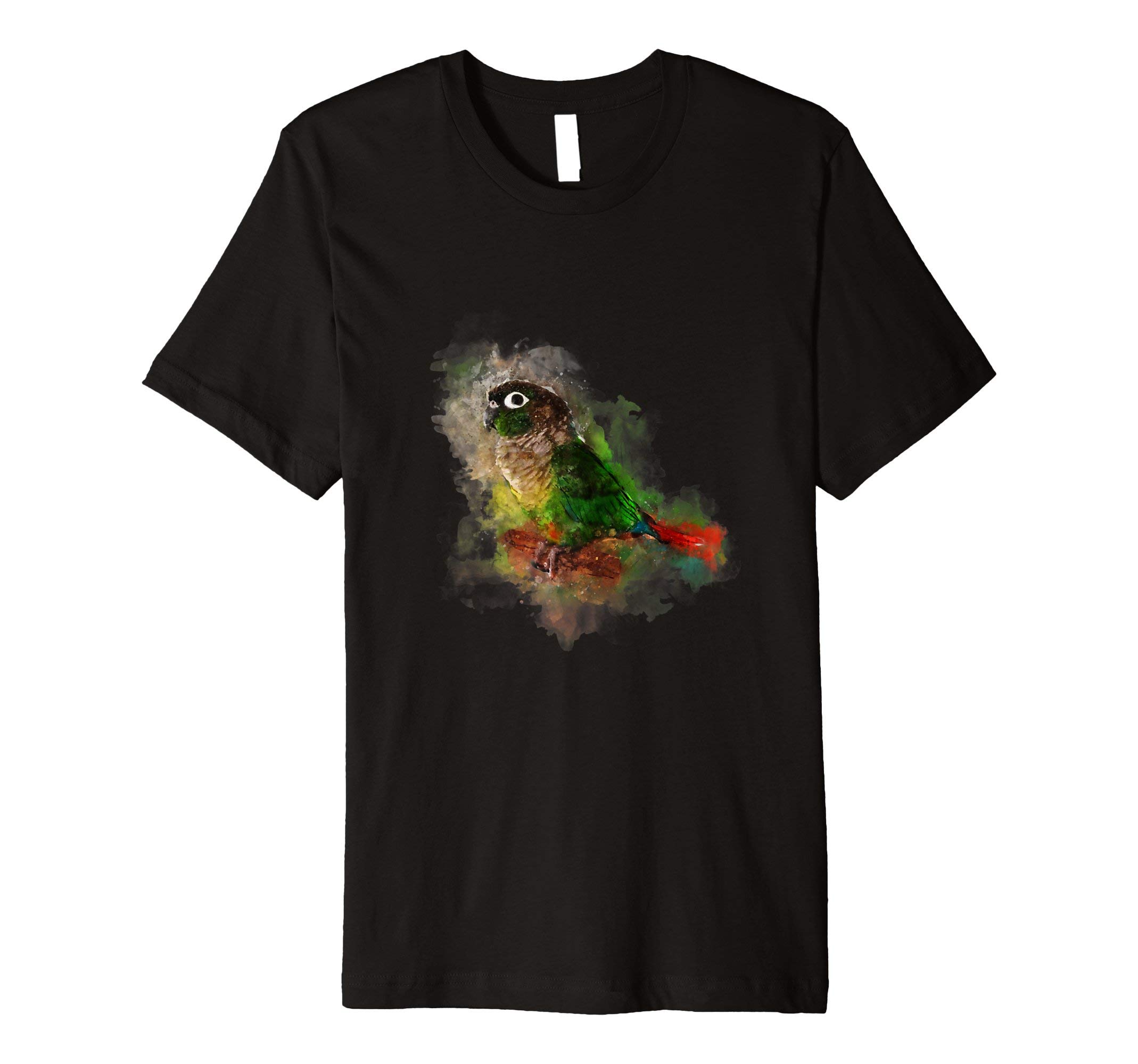 Watercolor Green Cheek Conure Parrot T-Shirt T-Shirt