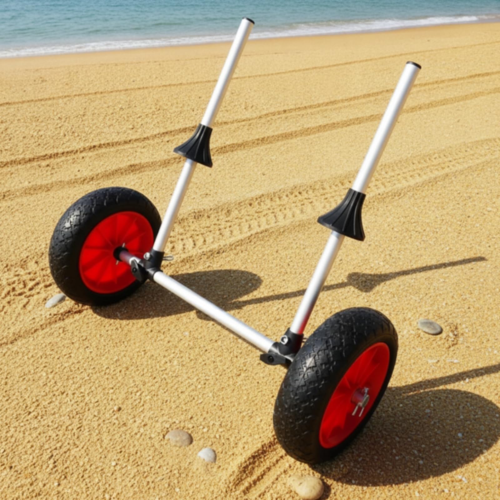 Harilla Carrito Plegable para Kayak con Estructura Aluminio Aviación y Ruedas Goma Grans para Transporte Suave en Suelta y Piedra Acuado para Uso en Ríos