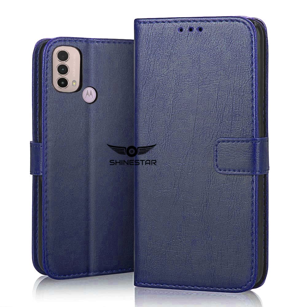 SHINESTAR Motorola Moto E40 Flip Back Cover | PU Leather Flip Cover Wallet Case with TPU Silicone Case Back Cover for Motorola Moto E40 - (Ultimate Blue) (B09N7BXTJN) Amazon Price History, Amazon Price Tracker