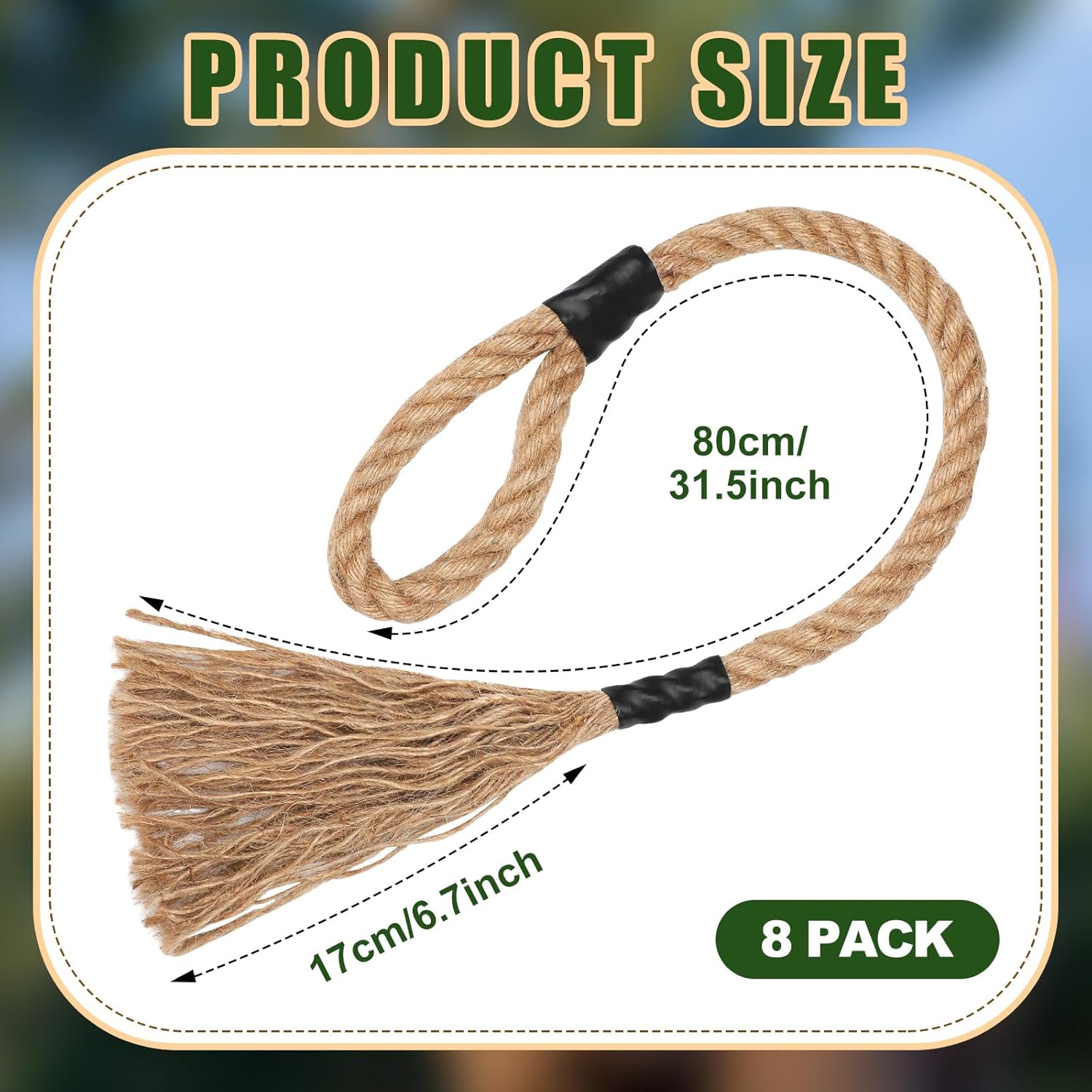 8 Pcs Hemp Rope for Deer 31.5 Inch Deer Scent Rope System for Hunting Effective Mock Scrape Kit Hanging Tassels Anywhere Effective Whitetail Hunting Enthusiast Accessories Gifts