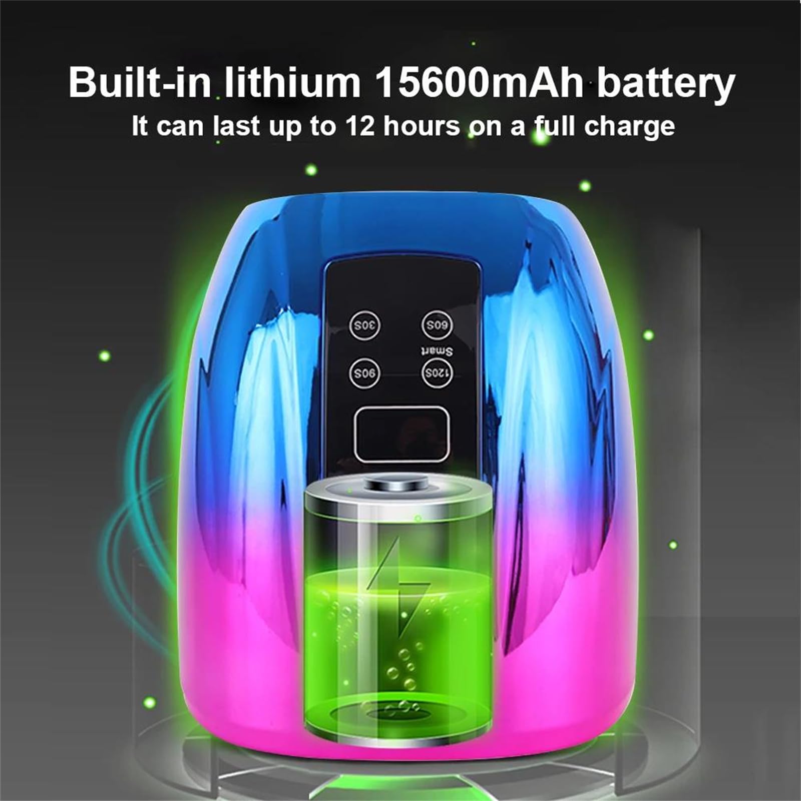 B,lámpara de uñas Recargable lámpara de uñas UV led portátil 90 w gradiente lámparas led para Secado de Esmalte de Gel lámpara UV led de curado por luz roja con Base de Espejo