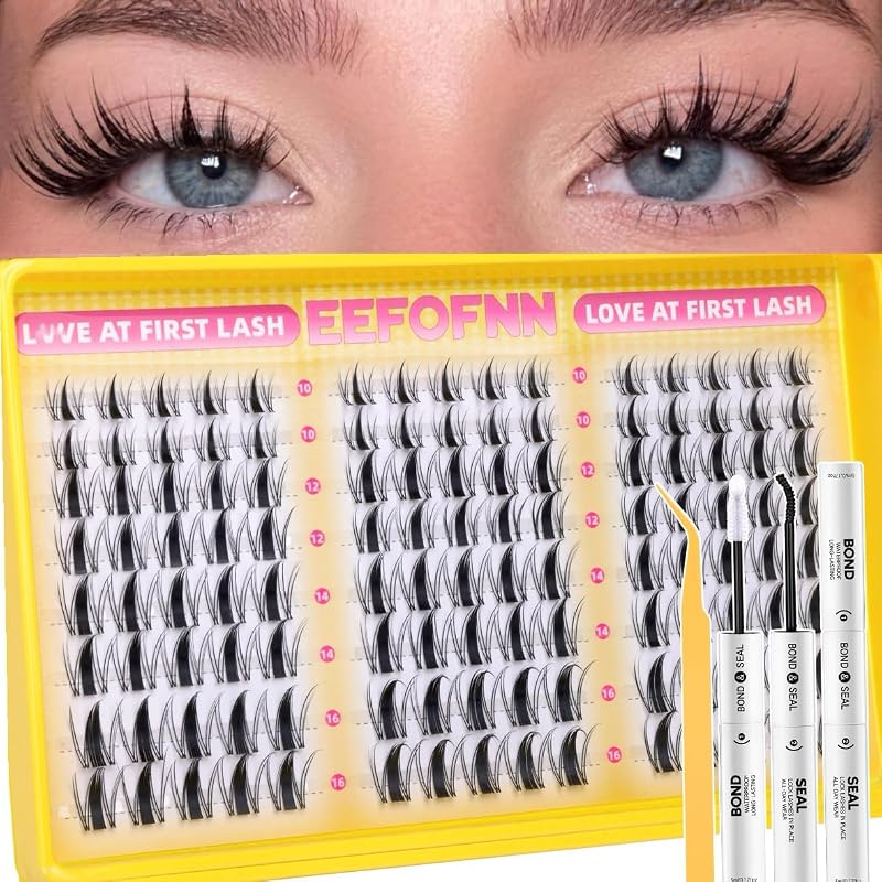 Kit de cílios em tufos Manga Fairy Eefofnn com curvatura C, 90 unidades