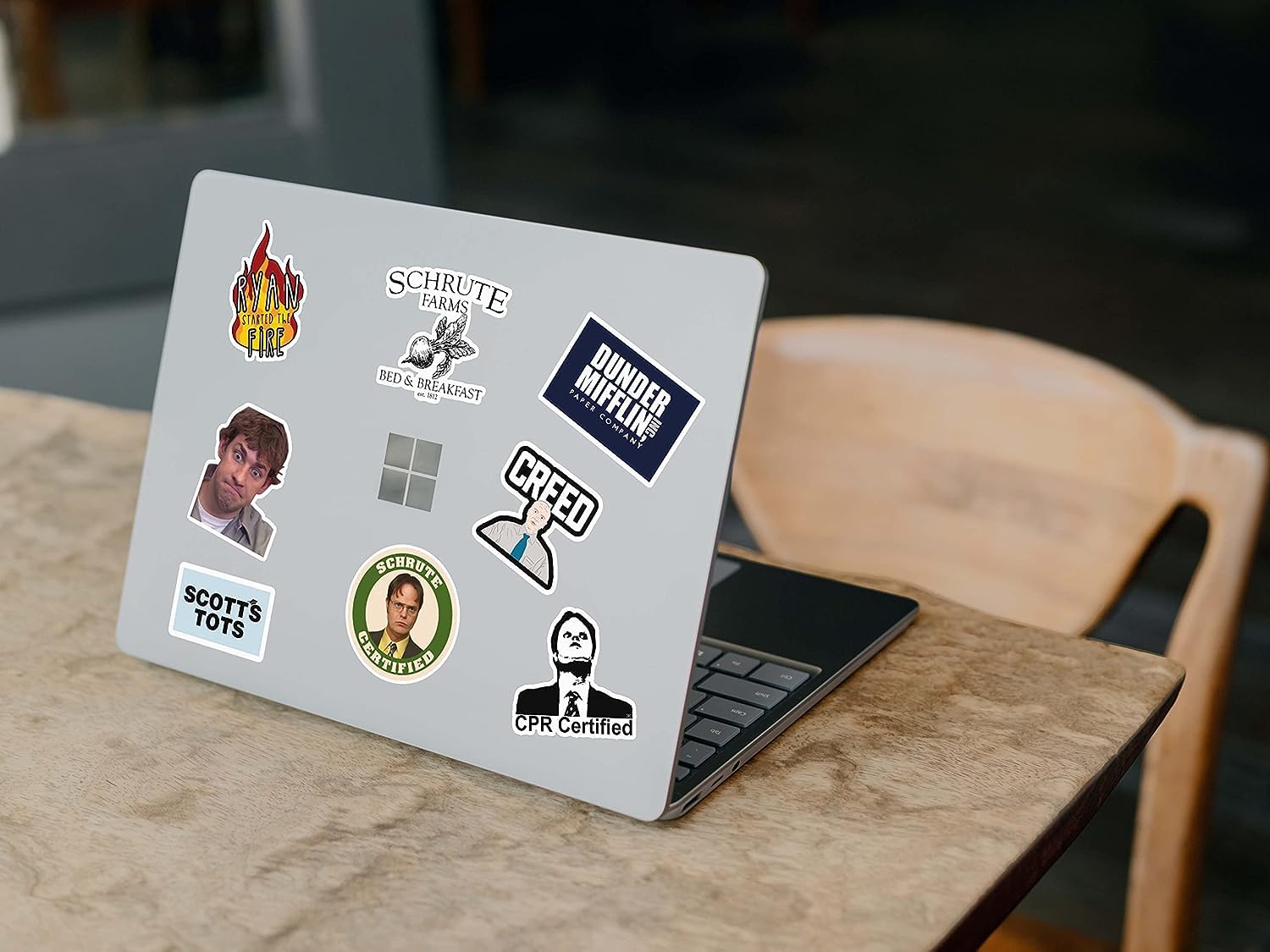 CodersParadise Vinyl Pack of 58 Office Laptop Sticker - TV Show Stickers for Laptop, Journal, Bike Helmet, Diary, Guitar, Mobile - Waterproof Residue Free, self-adhesive, 3 inch 4