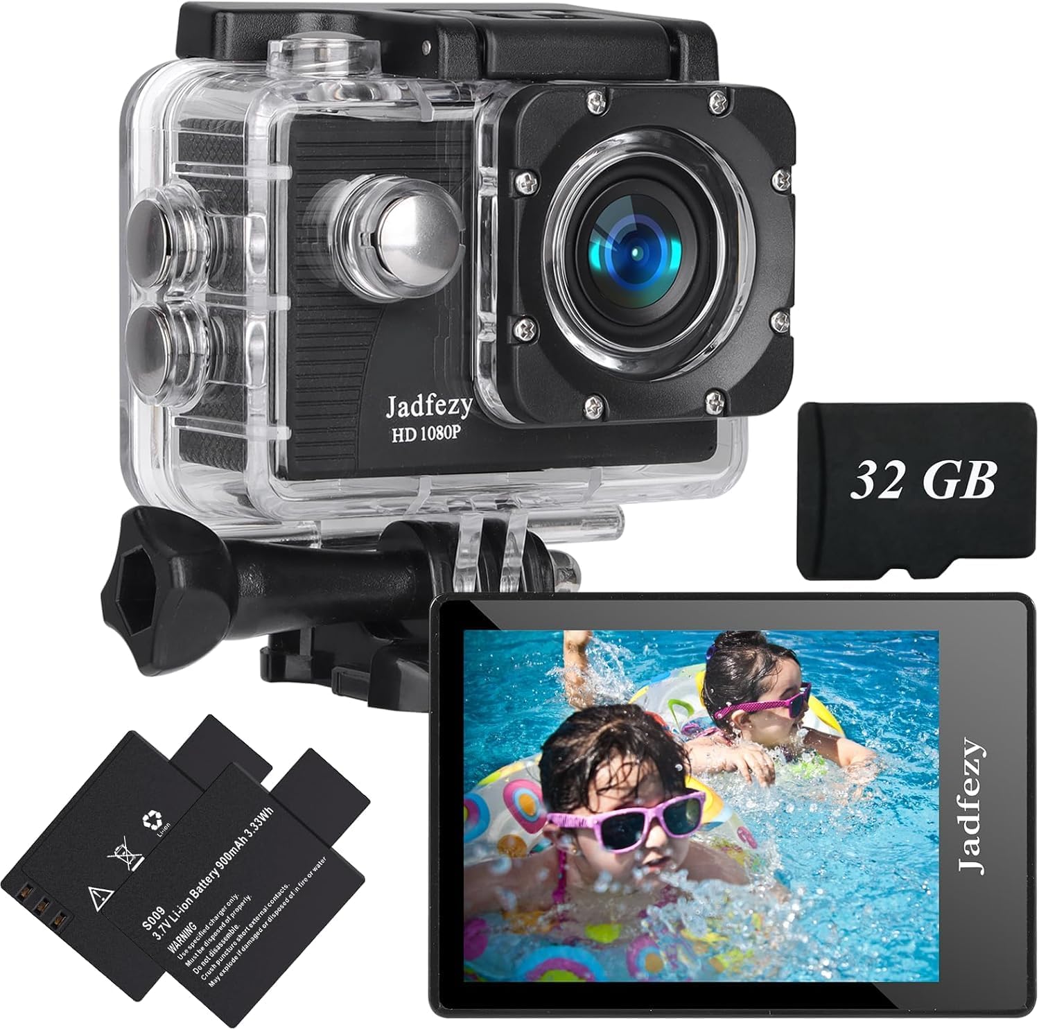 Jadfezy Action Camera in Waterproof Case