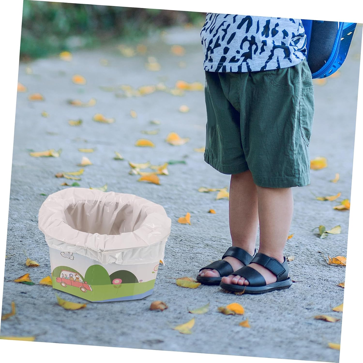 FRCOLOR Portable Foldable Toilet for Boy Girl Travel Car Toilet Lightweight and Compact Emergency Potty for Camping Outdoor Use Easy to Carry and Store