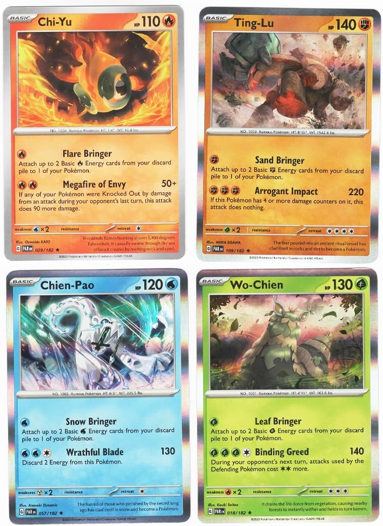 Wo-Chien, Chien-Pao, Ting-Lu, and Chi-Yu - Paradox Rift - Ruinous Legends Pokemon Card Set - 018/182-057/182