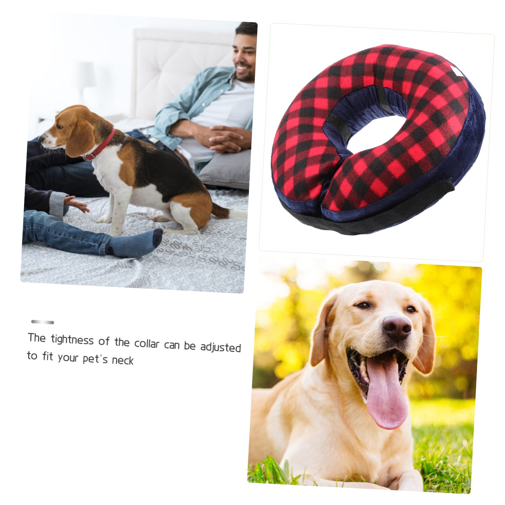 VANZACK 5pezzi Collare Protettivo Per Cani Inflatable Collare Elisabettiano Per Post-operazione Neck Collar Comodo Per Previene Leccare e Morsi