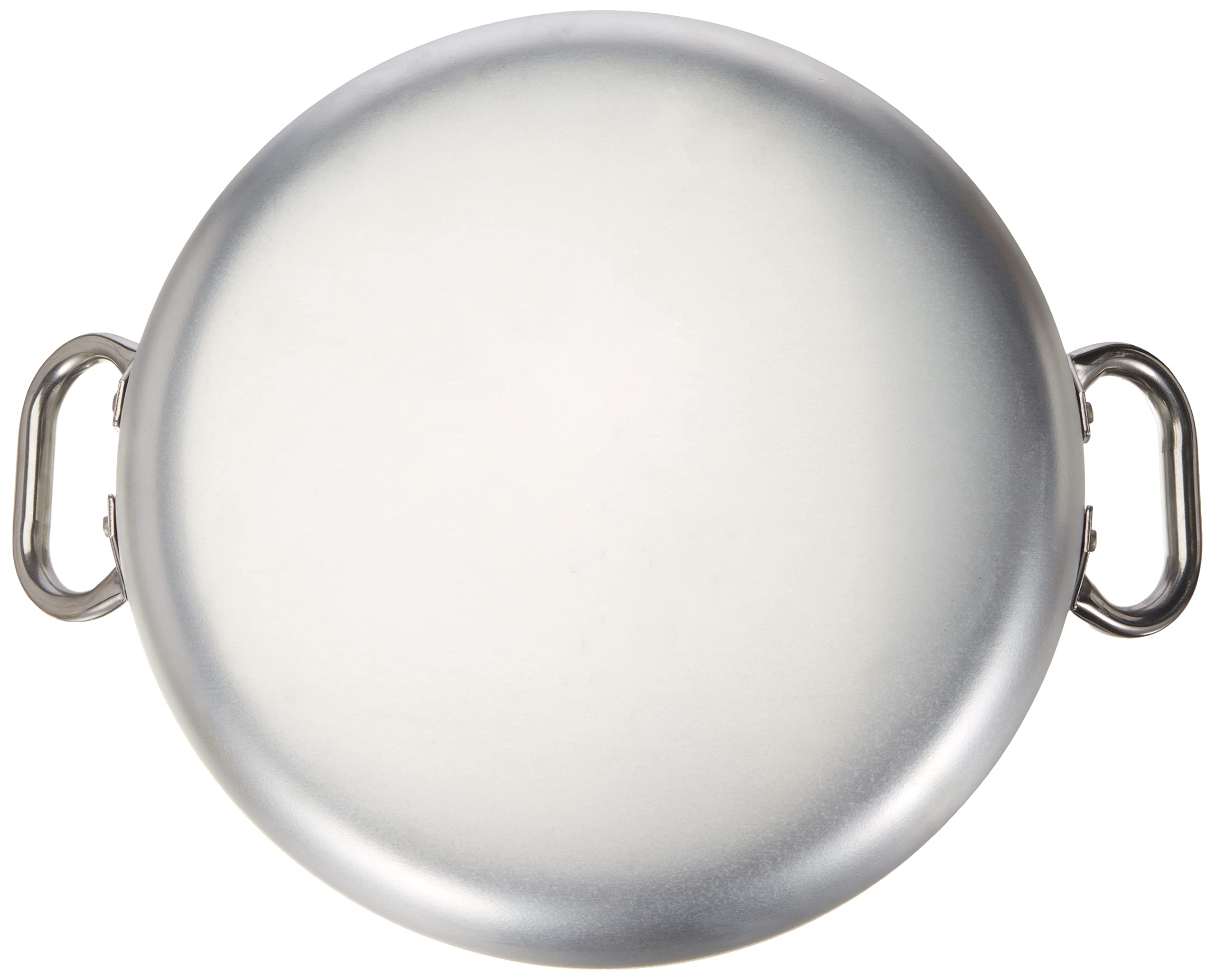 Pentole Agnelli Linea Alluminio 5 mm Tegame Radiante con Due Maniglie Inox, Argento, 32 cm