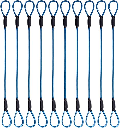 Vista 9 de Cuerda de alambre de acero de 0.130 in, bloqueo de cable de seguridad para viajes al aire libre, cable de seguridad trenzado recubierto de acero
