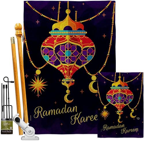 Miniatura 1 de Ramadán - Kit de bandera de arpillera para casa de jardín, musulmanes religiosos, iftars, oraciones cristianas, religión cristiana, decoración del