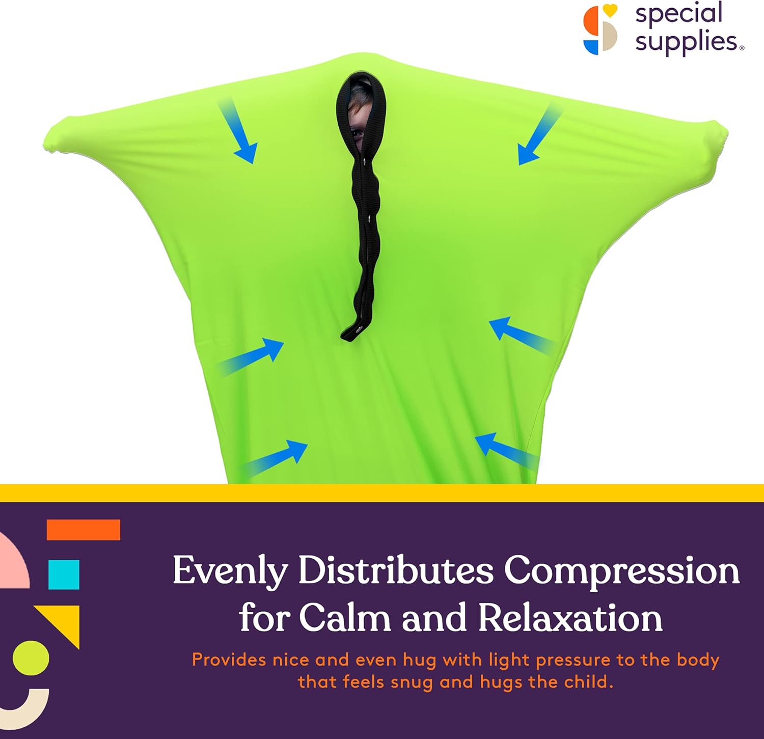 Best Promo Special Supplies Green Sensory Body Sock Full-Body Wrap to Relieve Stress, Stretchy, Breathable Cozy Sensory Sack for Boys, Girls, Safe, Comfortable, Calming Relief Cocoon (Small 40x27)