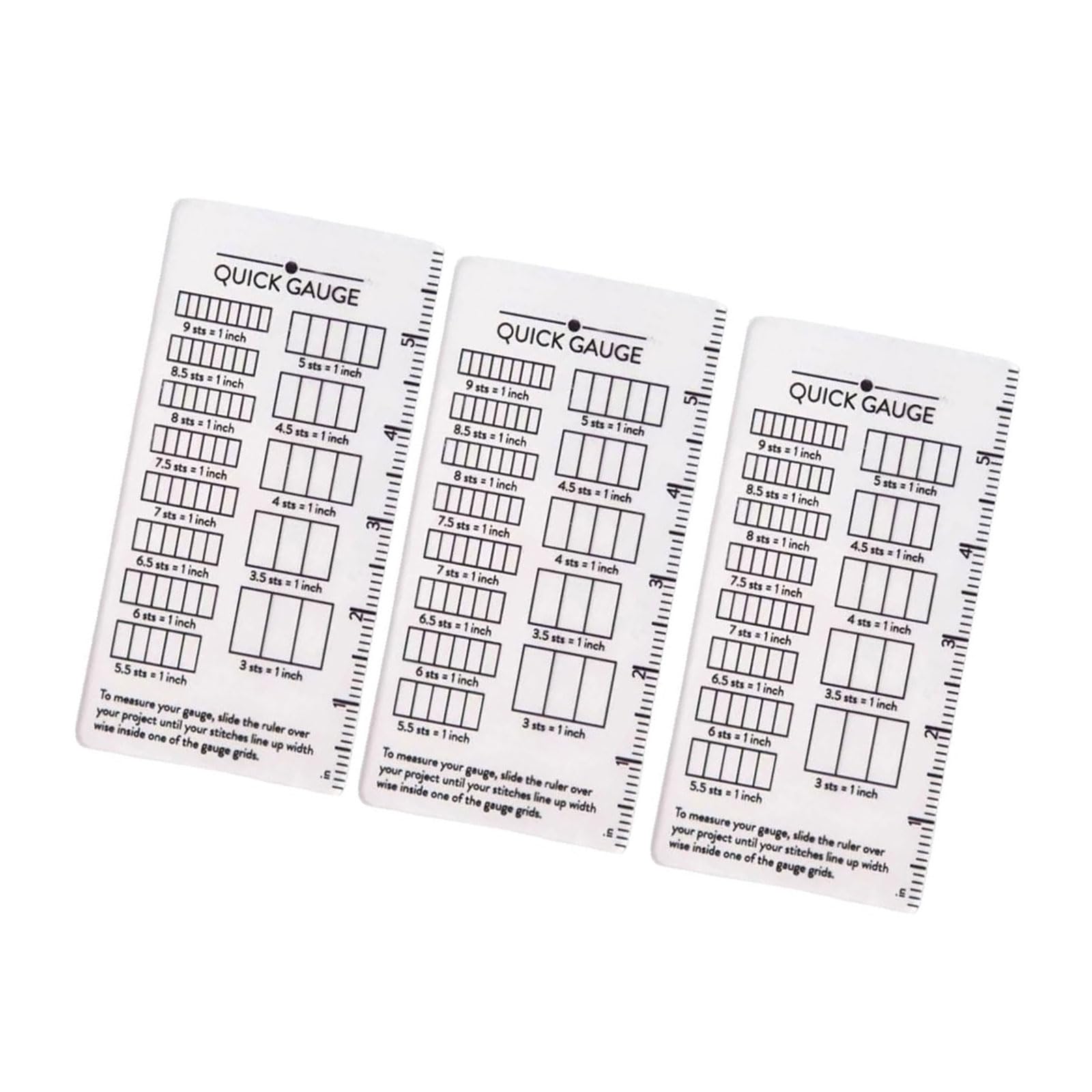 Knitting Stitching Measure Tool Sturdy Grids Ruler for Accurate Crochet and Crafting Projects Knitting Gauge Ruler