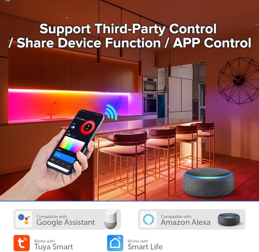 BTF-LIGHTING Tuya Zigbee 3.0 C03Z Controller Support RGB Color 4 pin (+V R G B) PWM LED Strip Bulb Compatible with Echo Plus/4th Gen Tuya Gateway DC5V/DC12V/DC24V Max 15A - Image 3