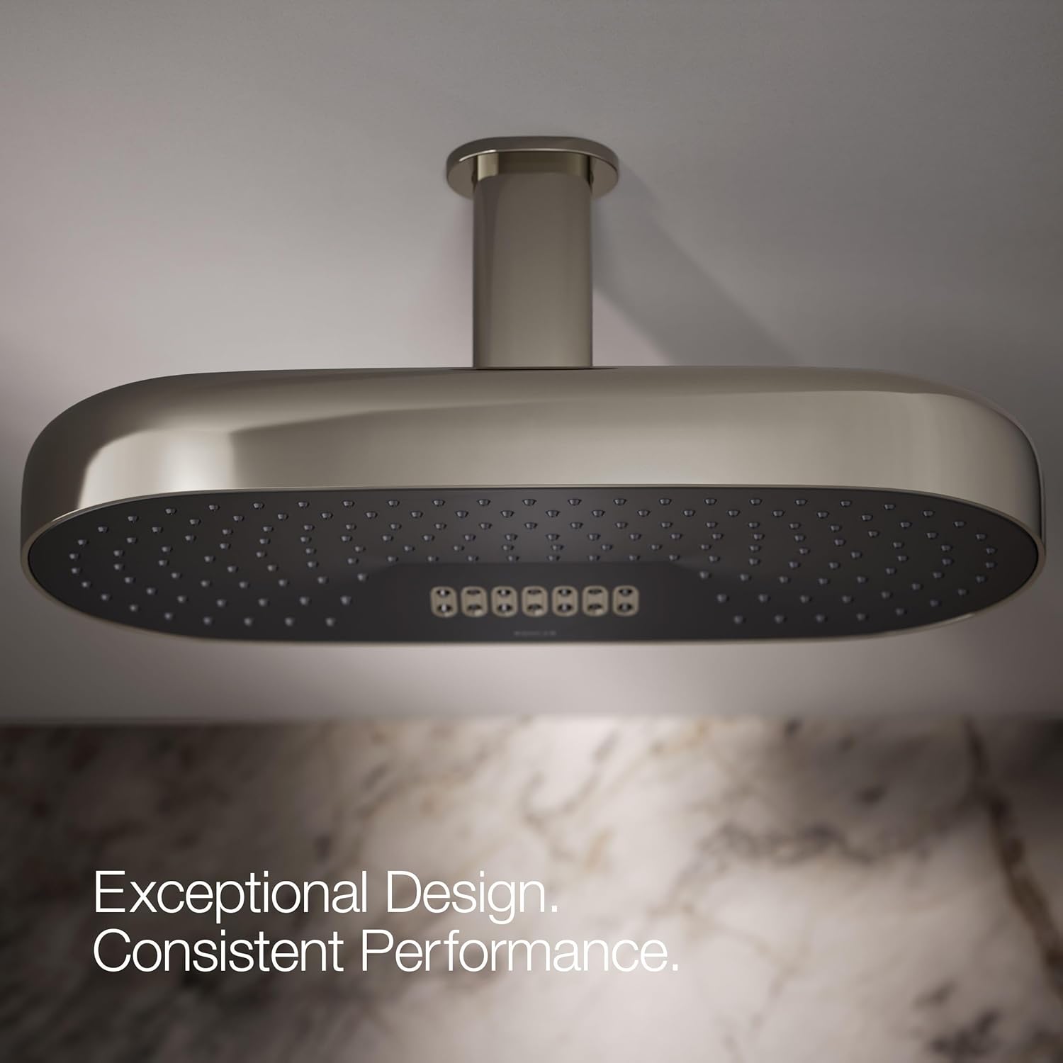 Kohler 26297-SN Statement® Oblong 18" two-function rainhead, 2.5 gpm, Vibrant Polished Nickel