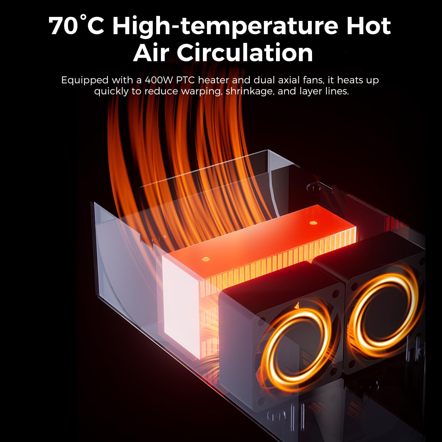 Creality Chauffage de pièce de construction pour imprimante 3D, jusqu'à 70
