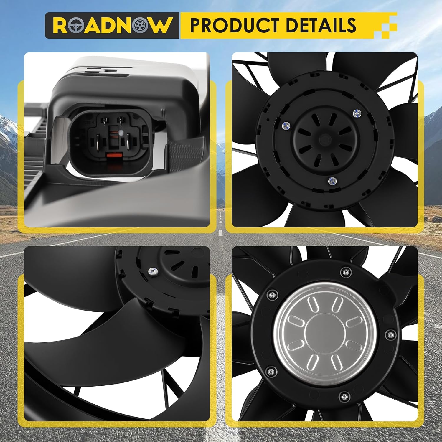 621-373 Radiator Cooling Fan Fit for Mercedes-Benz C230 C250 C300 C350 C63 AMG E250 E300 E350 E400 E550 GLK250 GLK350 SLK250 SLK350 Replacement Radiator Fan Assembly 2045000293 2049066802