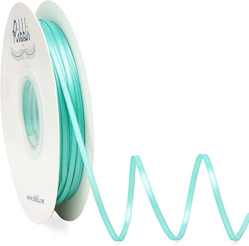 Miniatura 21 de Ribbli - Cinta de satén de 1/8 pulgadas x 100 yardas, cinta dorada fina de doble cara para uso en tarjetas de invitación de boda, envoltura